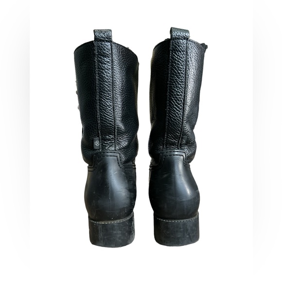 LK Bennett leather sheerling Rain Boots 37 half calf black - Picture 4 of 5